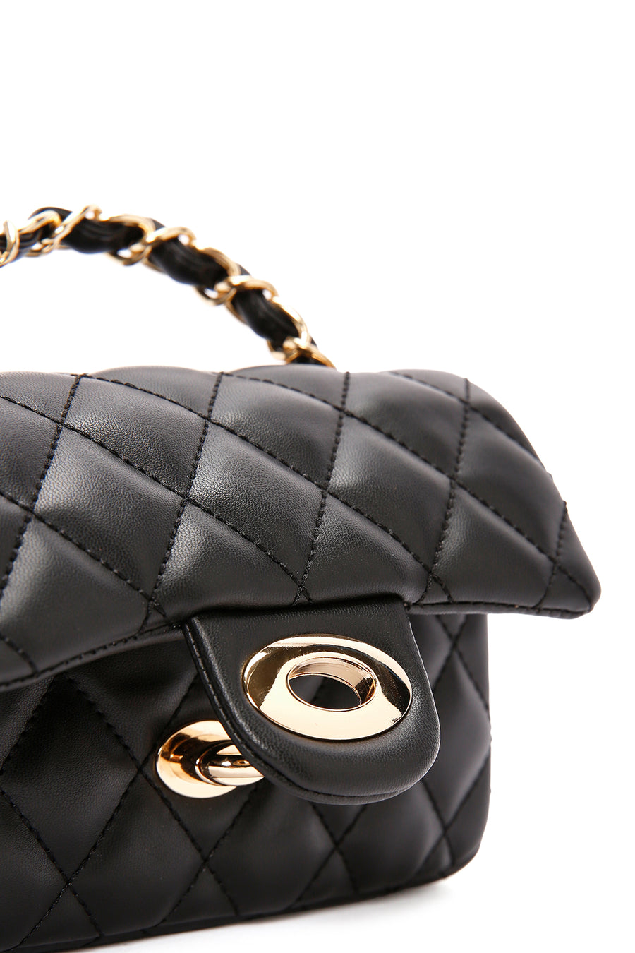 Women's Black Long Strap Quilted Crossbody Bag