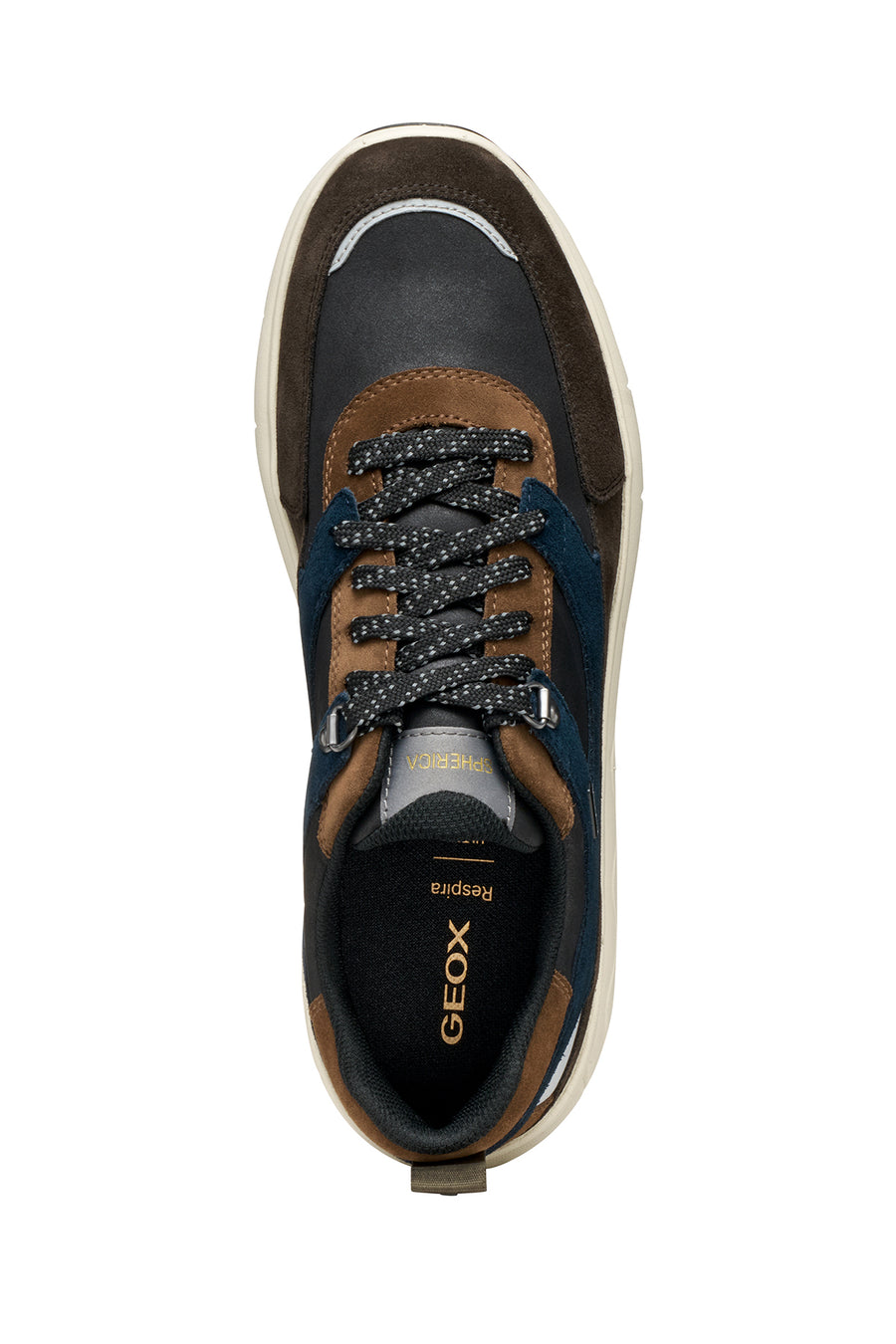 Geox Men Brown U Spherica 4X4 B Abx C - Suede Lace-Up Thick-Soled Fabric Sneaker