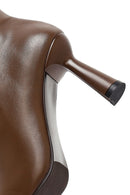 Woman Brown High Heels Leather Boot | Derimod