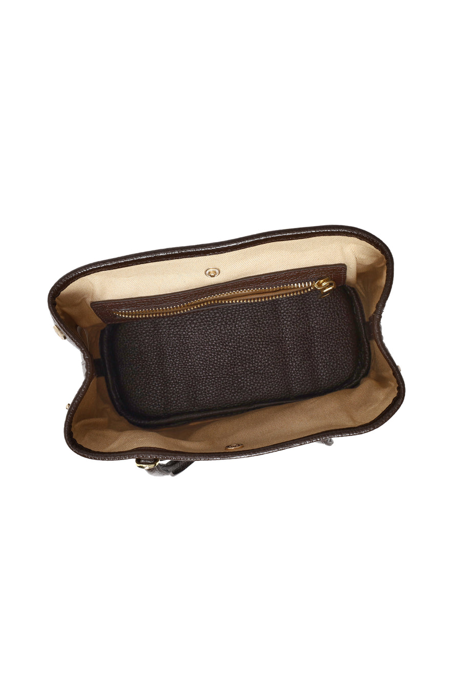 Woman Brown Long-Strap Mini Leather Shoulder Bag