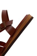 Women's Brown Ankle Strap Leather Sandals | Derimod