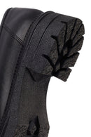 Woman Black Thick-Soled Leather Masculine Loafer | Derimod