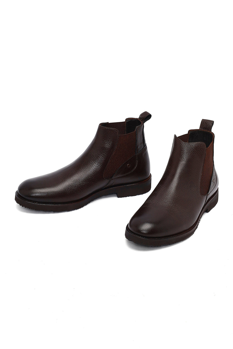 Male Brown Leather Casual Chelsea Boots