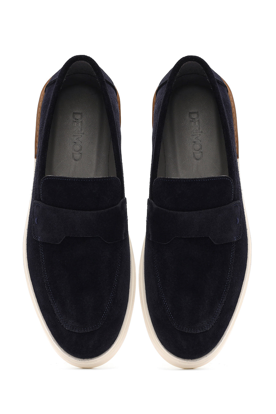 Erkek Lacivert Süet Deri Casual Loafer