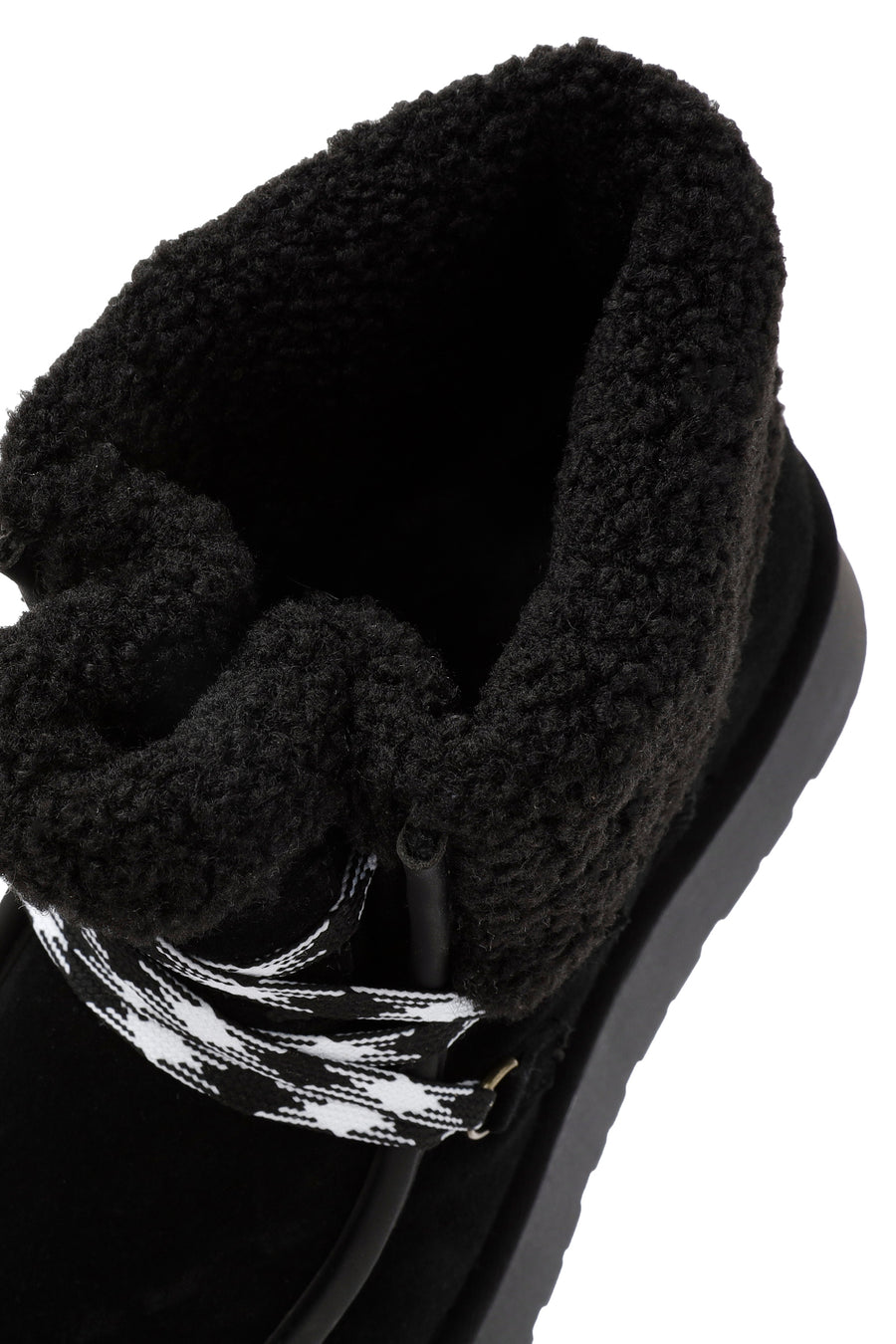 Women's Black Thick-Soled Fur Suede Leather Boots