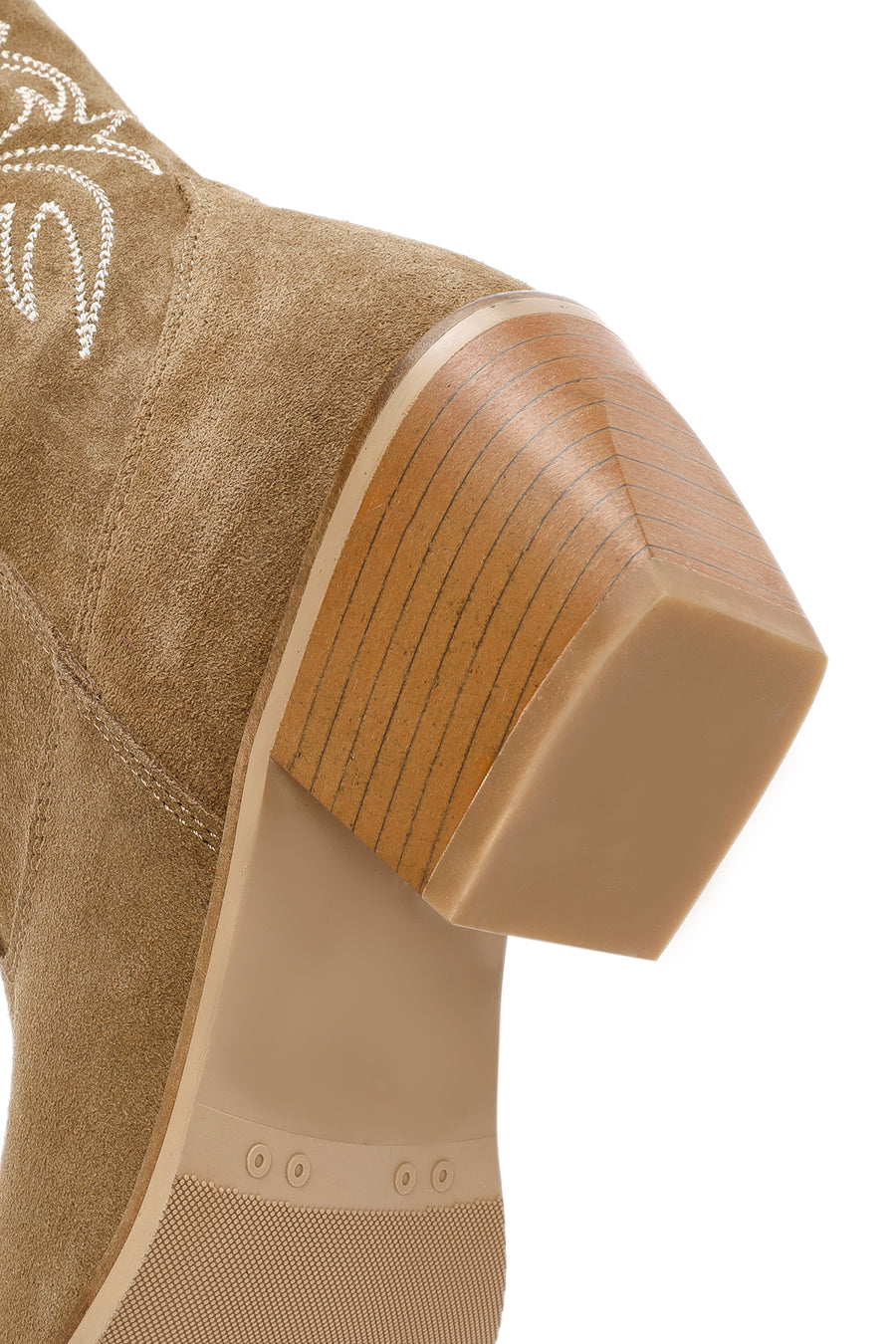 Women's Mink Suede Leather Heeled Cowboy Boots