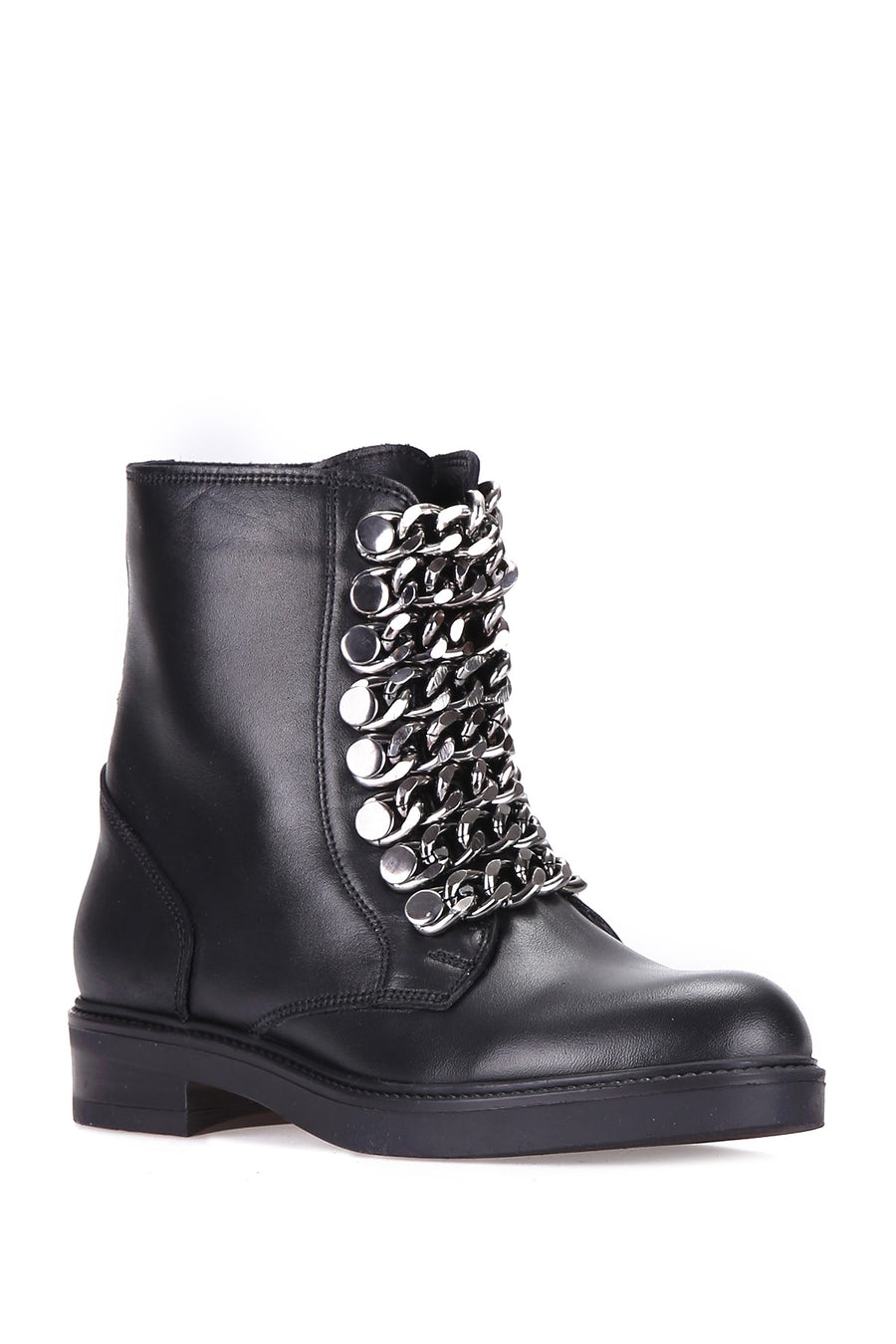 Women's Leather Boots with Chain