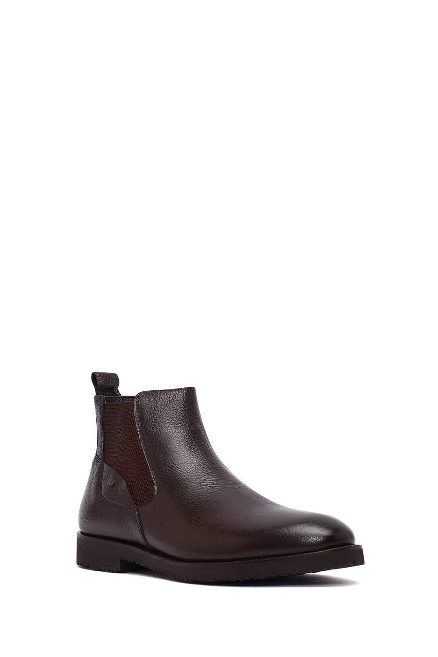 Male Brown Leather Casual Chelsea Boots