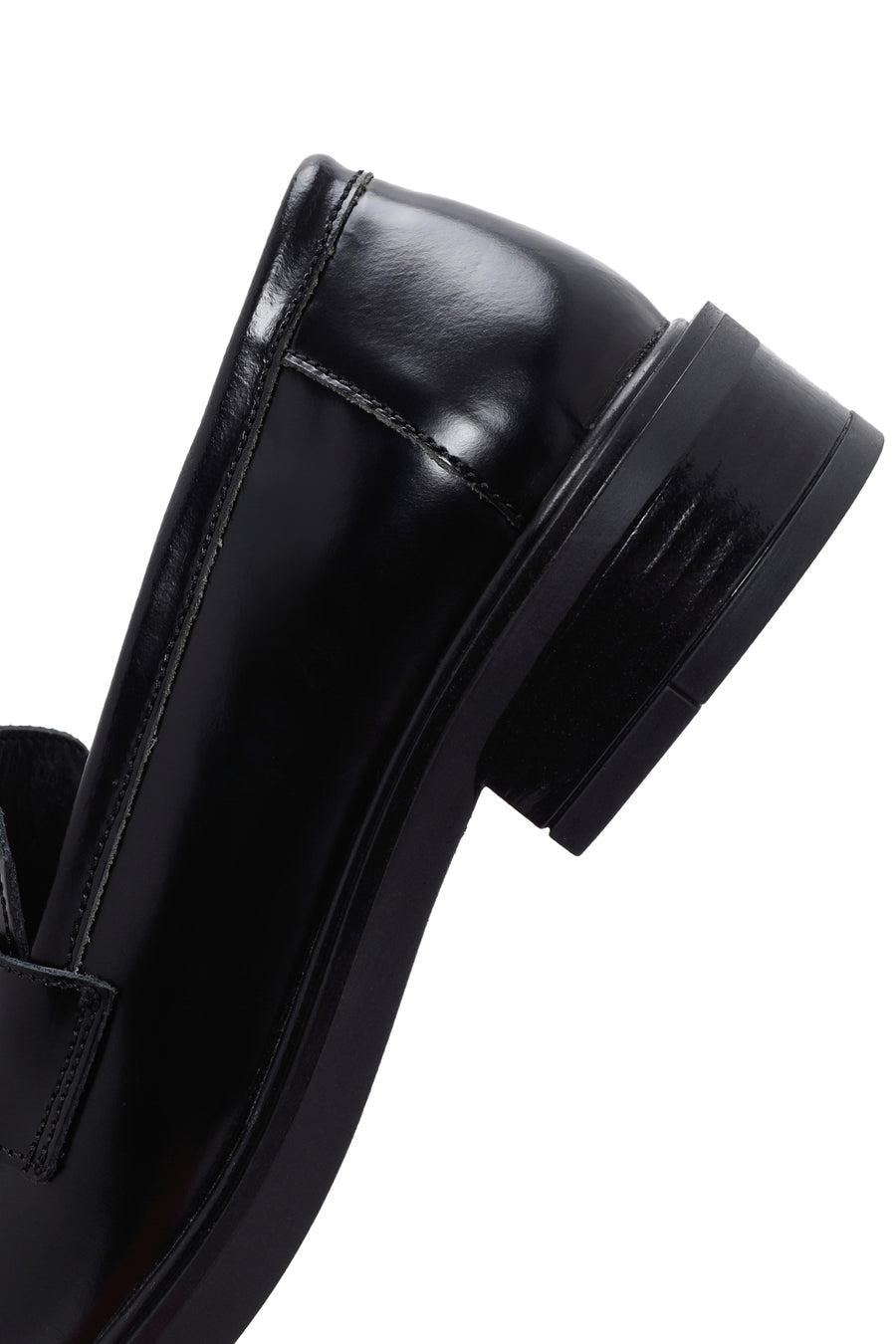 Women's Black Leather Tasseled Masculine Loafer