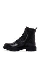 Geox Women's Black Zippered Leather Boots | Derimod