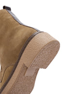 Women's Brown Zippered Suede Leather Boots | Derimod