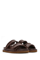 Women's Brown Strappy Slippers | Derimod
