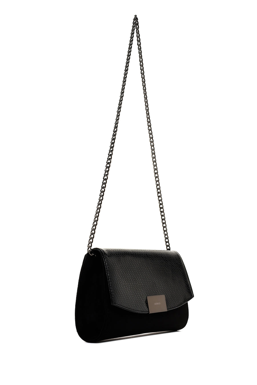 Women's Black Long Chain Strap Clutch Bag