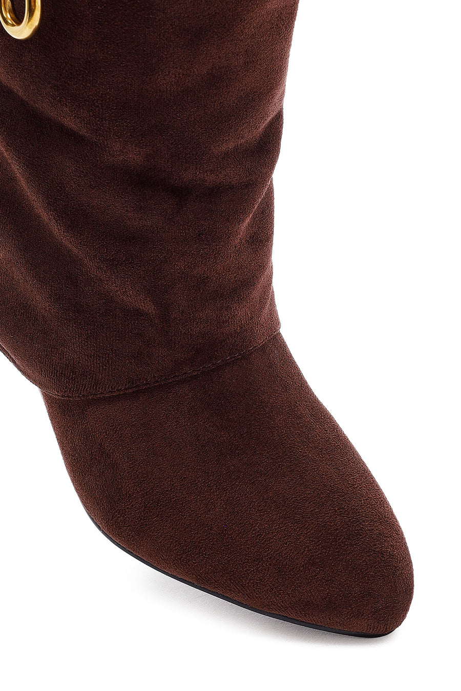 Woman Brown Wedge-Heel Suede Boots