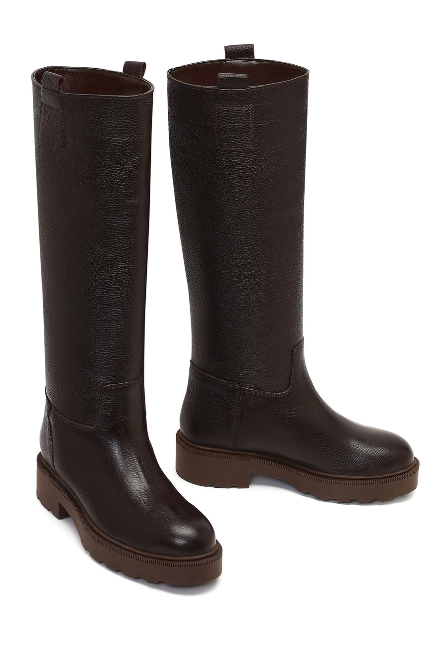 Women's Brown Thick-Soled Leather Boot