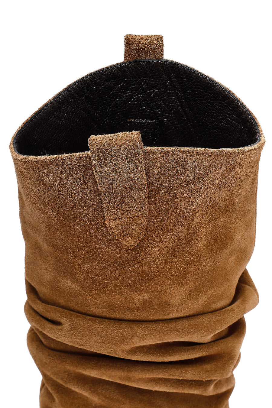 Woman Mink Chunky Heel Suede Leather Cowboy Boots