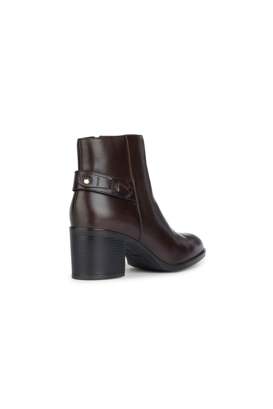 Geox Women's Brown New Asheel Zippered Heeled Leather Boots