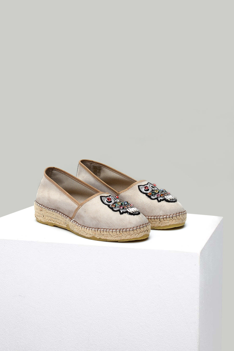Beige Women's Espadrille with Owl