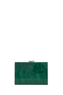 Women's Green Long Chain Strap Mini Box Clutch Bag | Derimod