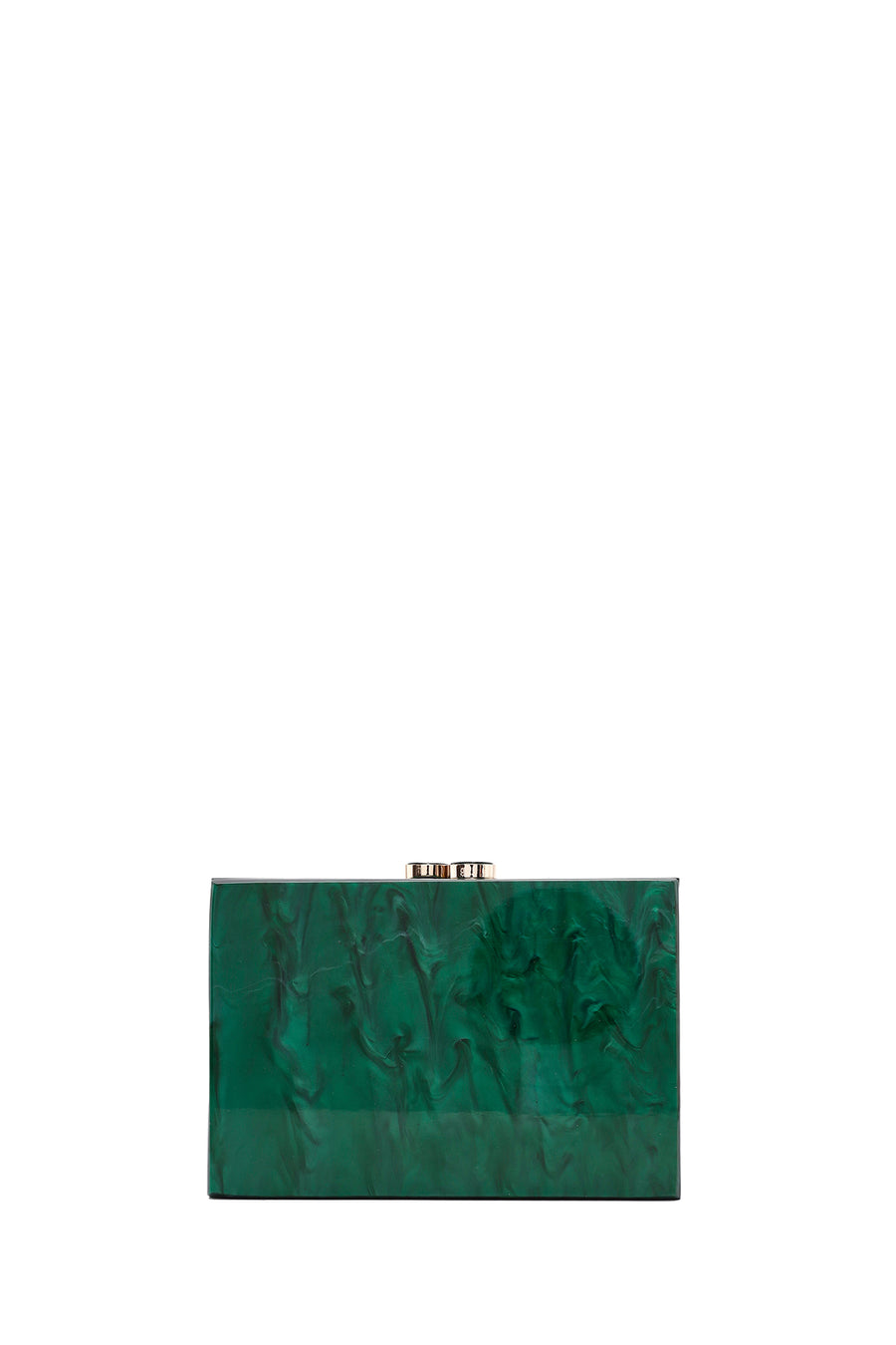 Women's Green Long Chain Strap Mini Box Clutch Bag