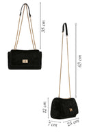 Women's Black Long Strap Plush Crossbody Bag | Derimod