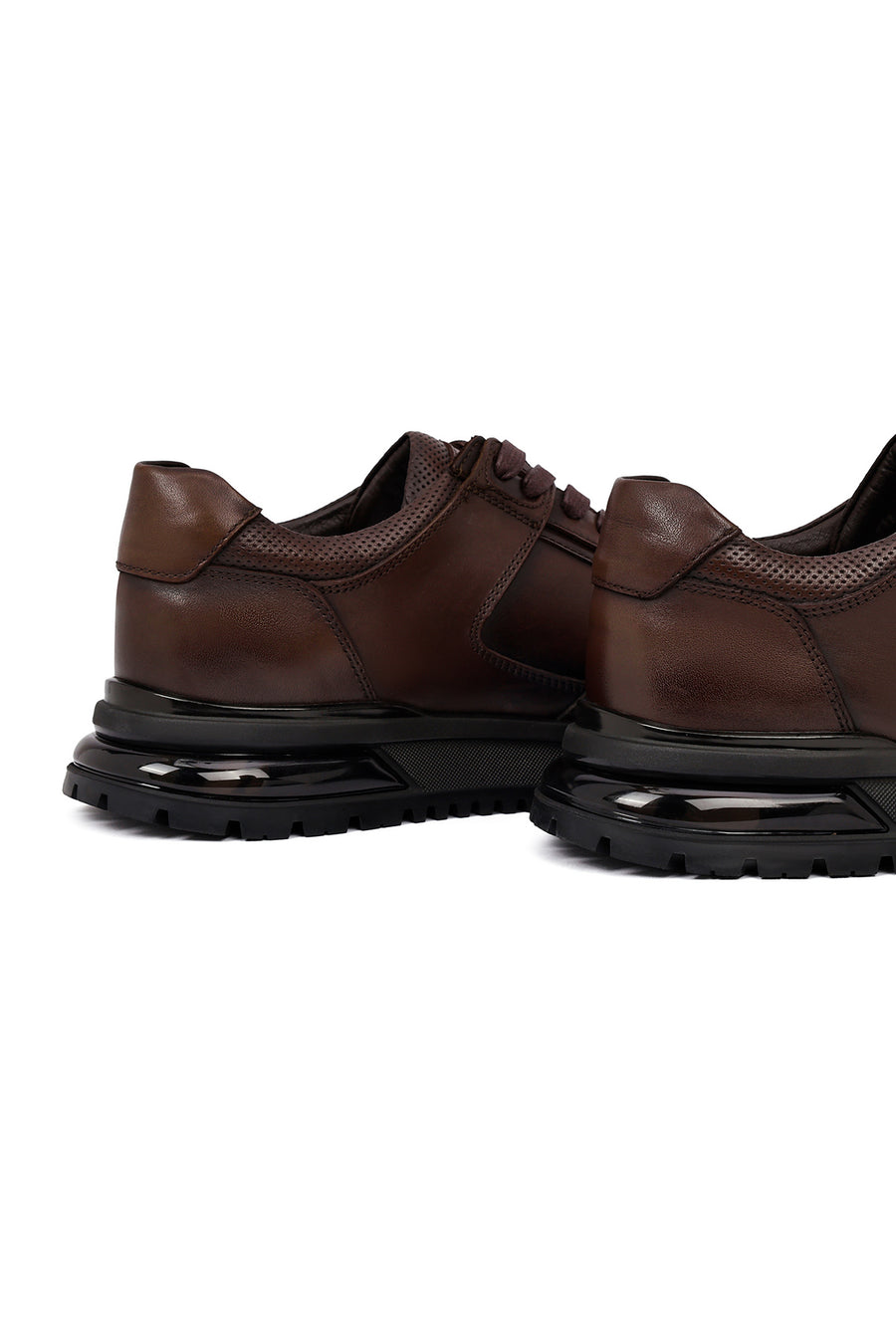 Men's Brown Lace-Up Leather Casual Sneaker
