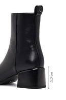 Women's Black Zippered Low Heel Boots | Derimod