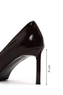 Kadın Bordo İnce Topuklu Rugan Deri Stiletto | Derimod