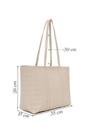 Woman Beige Printed Shoulder Bag | Derimod