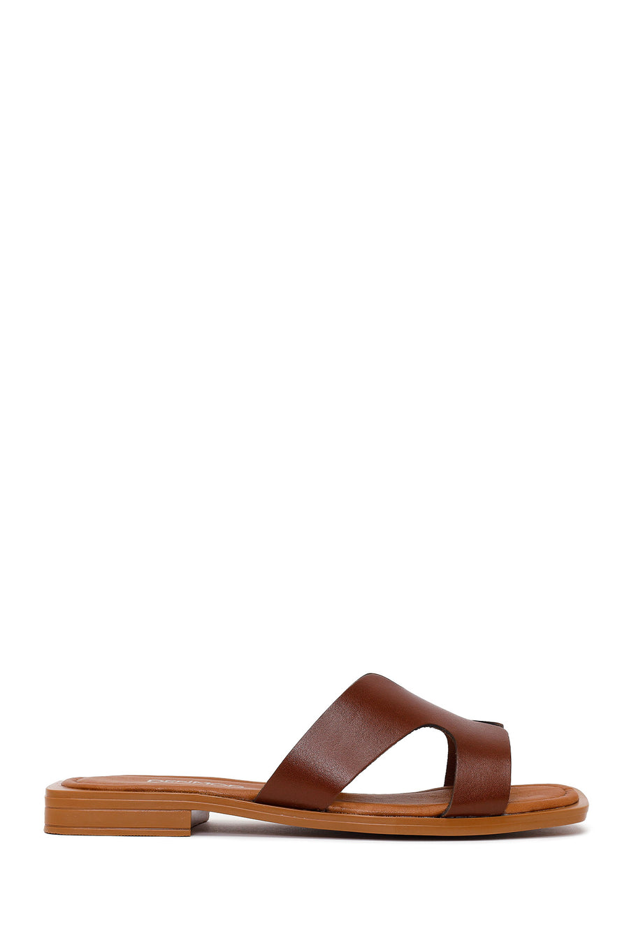 Women's Brown Leather Slippers 26SFD330518 | Derimod
