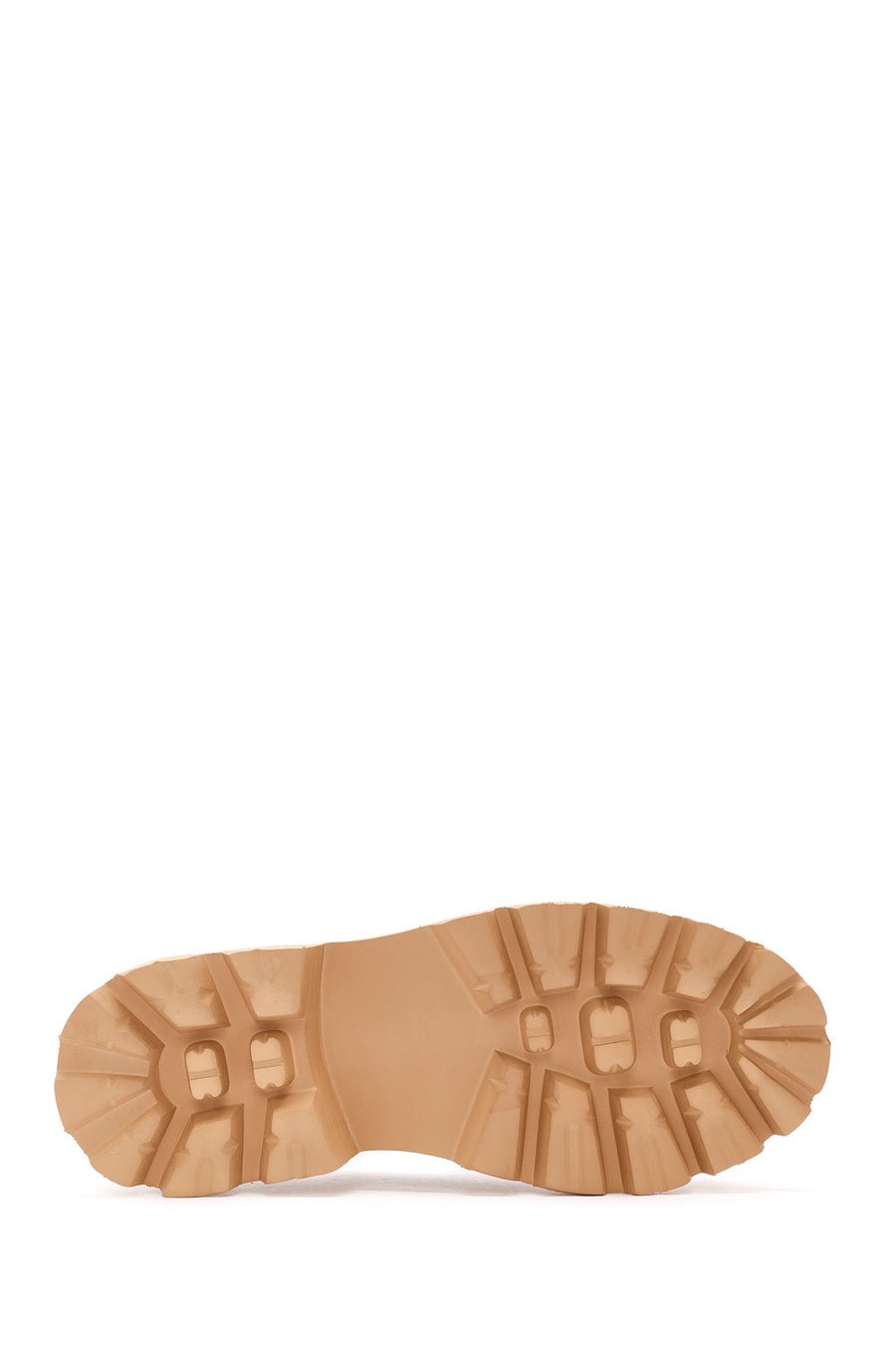 Women's Beige Thick Soled Leather Masculine Loafer