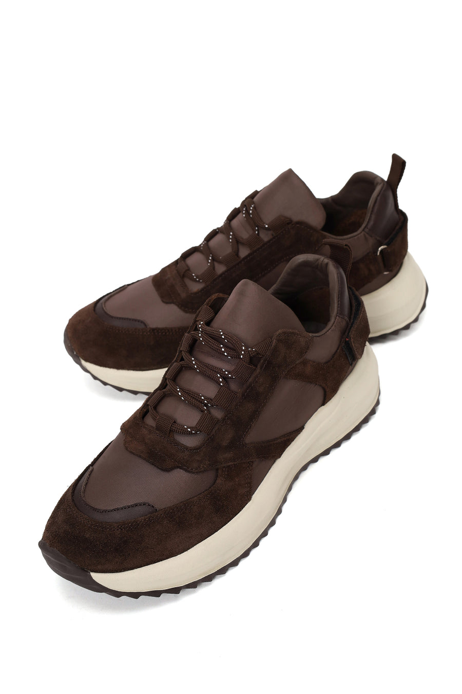 Kadın Kahverengi Bağcıklı Kalın Tabanlı Deri Sneaker