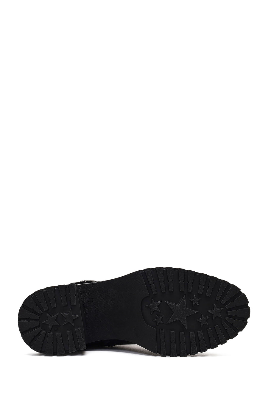 Women's Black Zippered Thick Heeled Boots