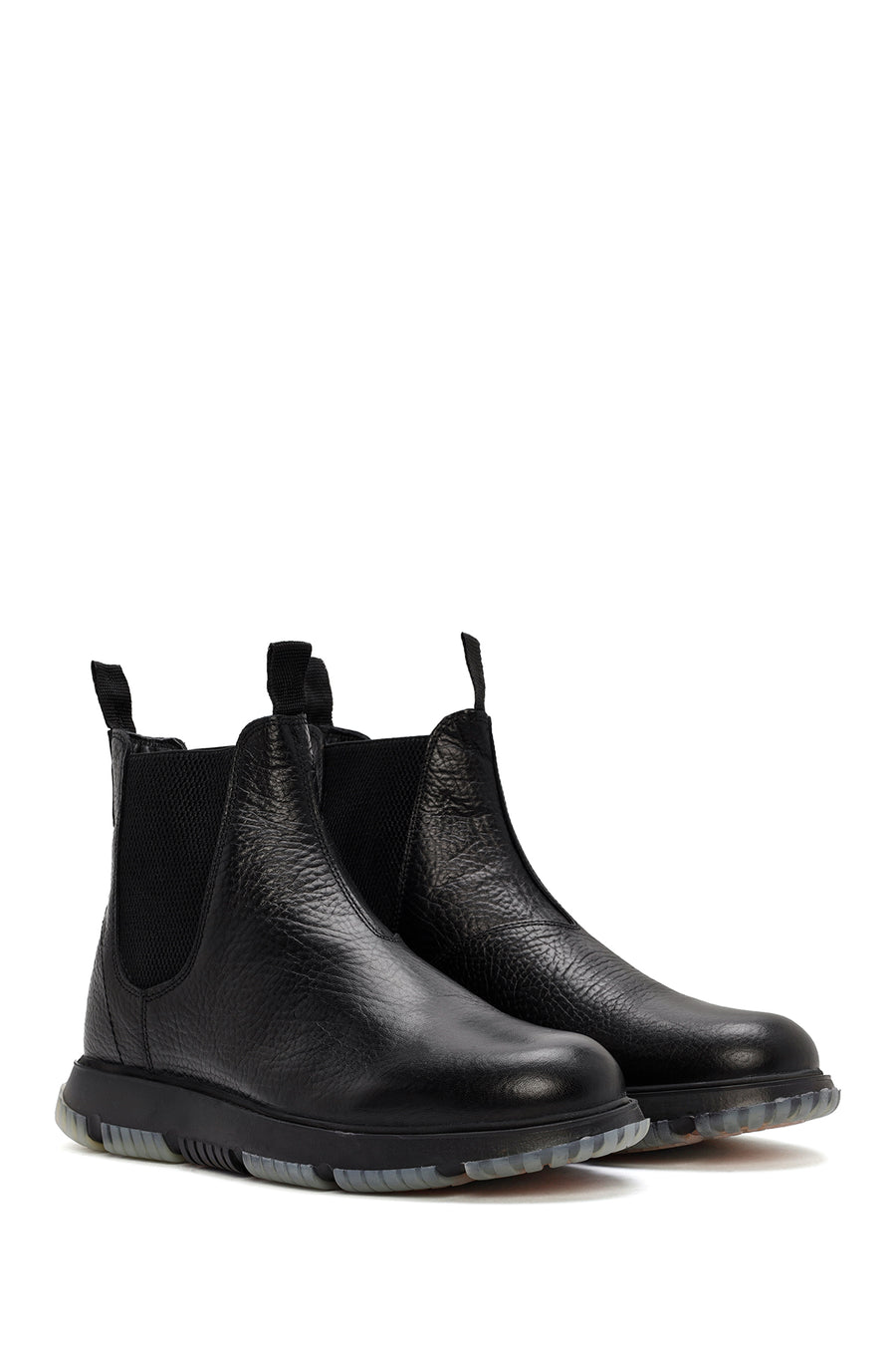 Male Black Leather Casual Chelsea Boots