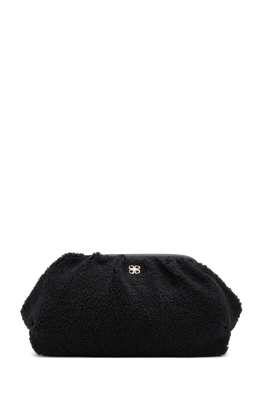 Women's Black Plush Crossbody Bag