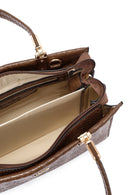 Women's Brown Long Strap Printed Handbag | Derimod