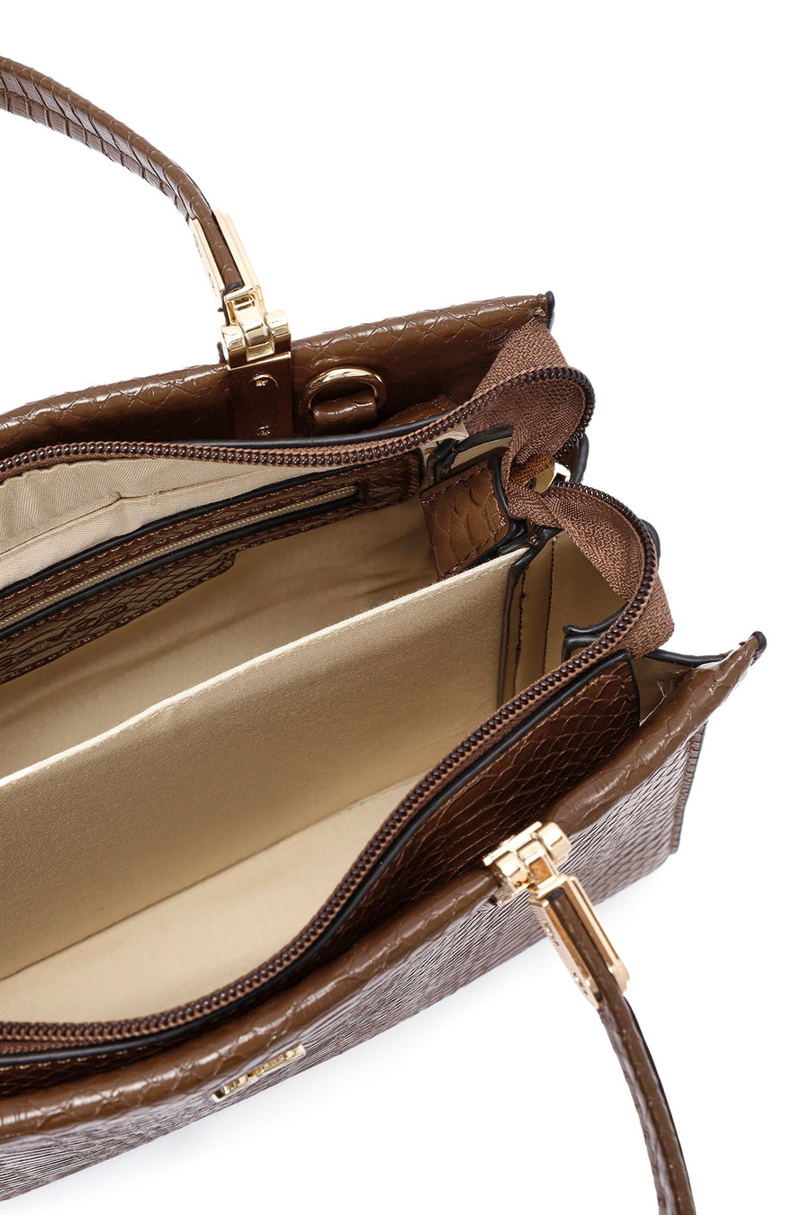 Women's Brown Long Strap Printed Handbag
