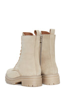 Women's Beige Suede Leather Boots | Derimod
