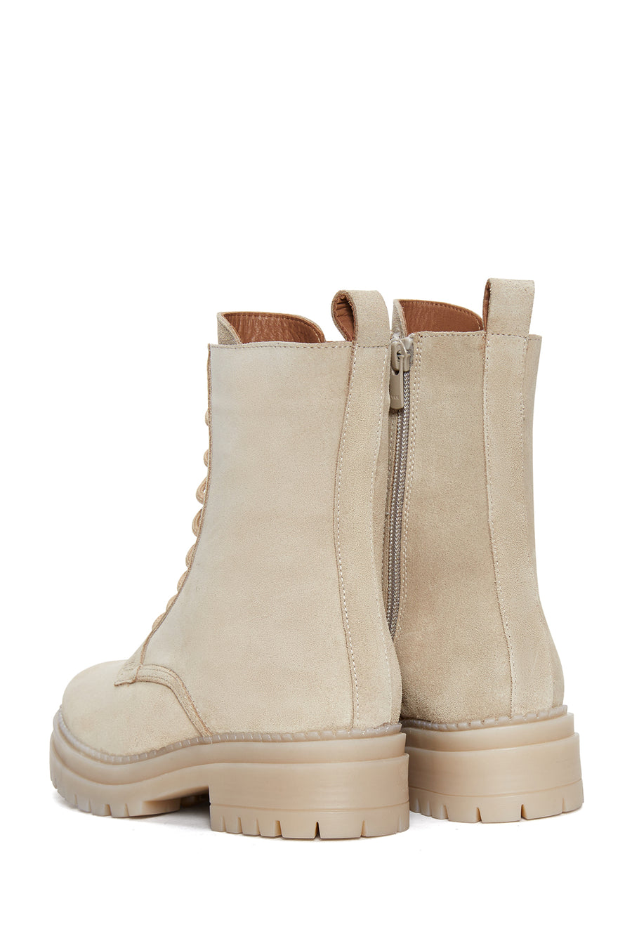 Women's Beige Suede Leather Boots