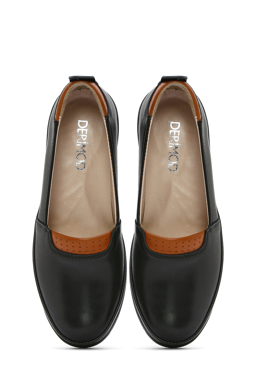 Women's Black Platform Heel Leather Comfort Loafer