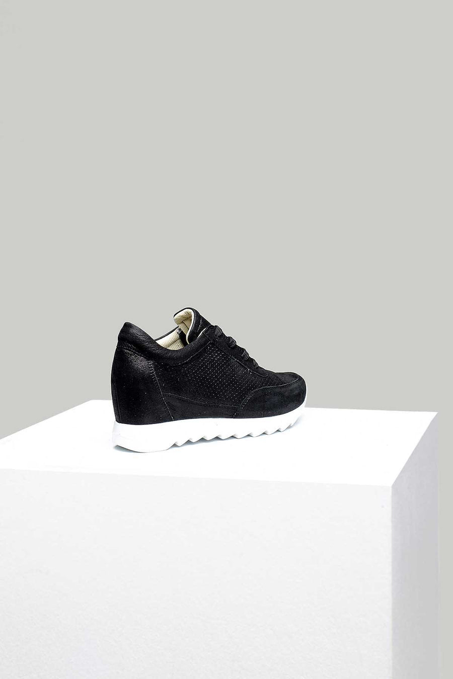 Wedge Heeled Women's Leather Sports Shoes