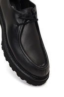 Woman Black Lace-Up Thick-Soled Masculine Shoes | Derimod