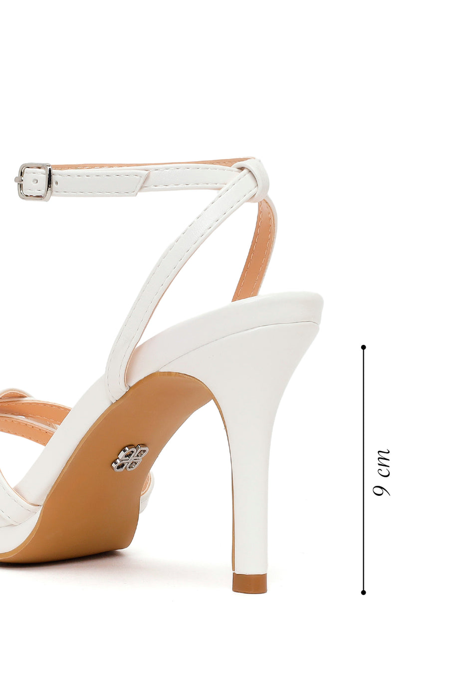 Woman White Ankle-Strap Buckle Thin-Heeled Sandal