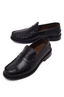 Male Black Leather Casual Loafer | Derimod
