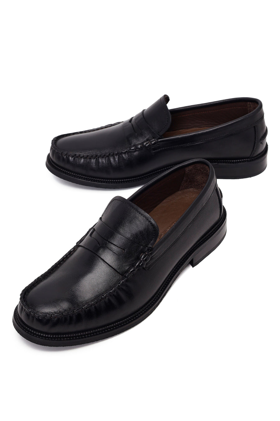 Male Black Leather Casual Loafer