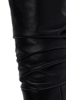 Woman Black High Thin-Heeled Leather Boots | Derimod