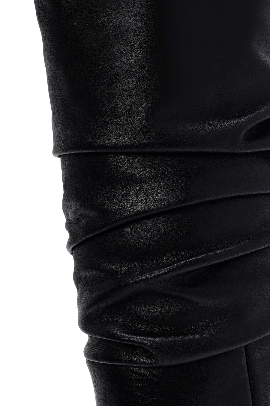 Woman Black High Thin-Heeled Leather Boots