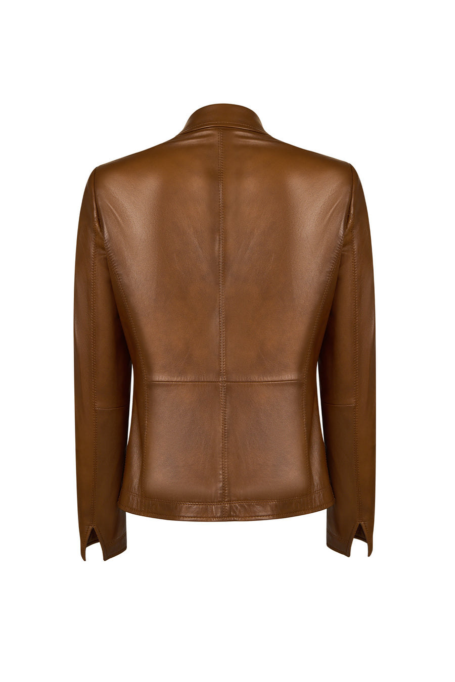 Martha Woman Camel Short Leather Jacket