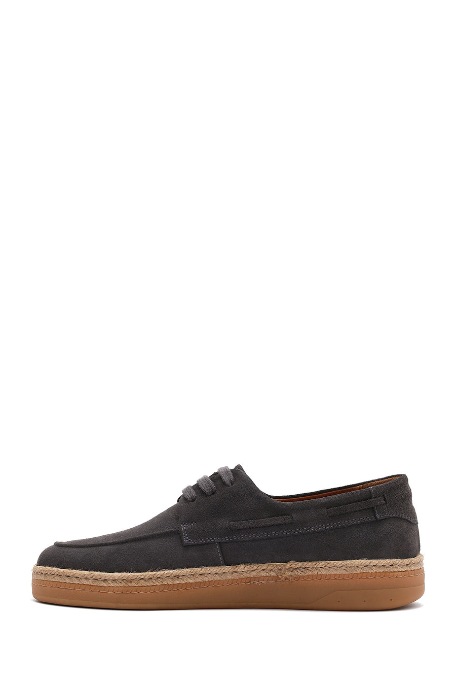 Men's Gray Lace-up Suede Leather Casual Shoes