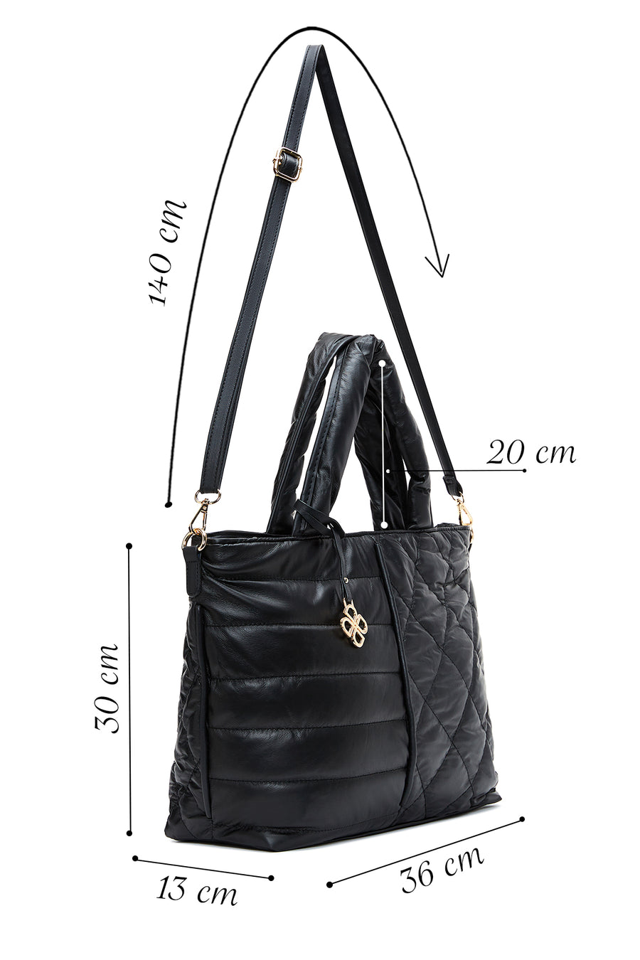 Women's Black Quilted Shoulder Bag